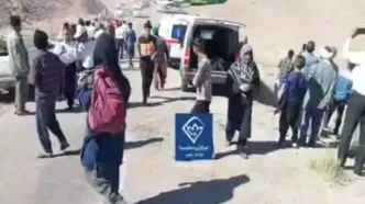 تصاویر اولیه از حادثه واژگونی اتوبوس زائران مشهد در خراسان جنوبی
