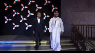 امانوئل مکرون و محمد بن سلمان در حال تماشای فینال جام جهانی ورزش‌های الکترونیکی