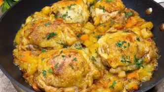 طرز پخت یک شام خوشمزه و لذیذ با 5 عدد ران مرغ