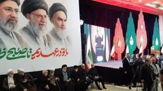 حضور قالیباف و سیدحسن خمینی در مراسم بزرگداشت چهلم آقای شهید در مصلی تهران/ زاکانی، قاآنی و قرائتی در مراسم چهلم رهبر شهید/ عکس و ویدئو