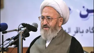 حضور آیت‌الله سبحانی بر سر مزار رهبر شهید