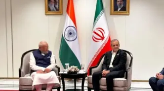 دیدار پزشکیان با نارندرا مودی نخست‌وزیر هند