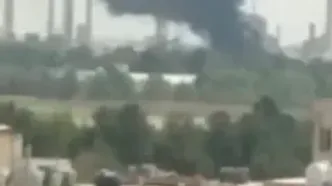 تصویری از آتش‌سوزی در پالایشگاه تهران