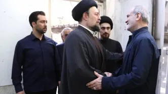 دیدار و ابراز همدردی پزشکیان با سید حسن خمینی