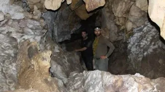 کشف اتفاقی غار در حیاط خانه‌ای در برزک