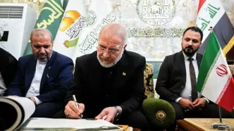 دست نوشته قالیباف در دفتر یادبود عتبه حسینی(علیه‌السلام)