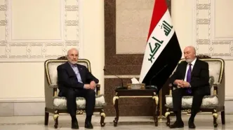دیدار قالیباف با رئیس‌جمهور عراق در بغداد
