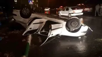 فیلم مرگ دلخراش راننده پژو در برخورد با تیر برق