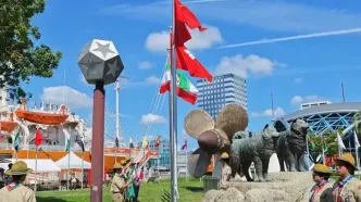 پرچم ایران در دهکده بازی‌های آسیایی آیچی–ناگویا به اهتزاز درآمد/ ویدئو