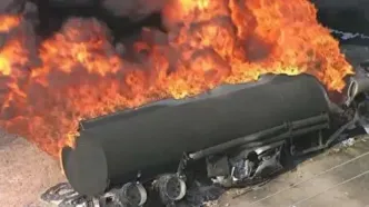 حادثه مرگبار در ورودی سنندج؛ انفجار تانکر سوخت و جان‌باختن ۱۲ نفر