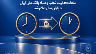 ساعات فعالیت شعب و ستاد بانک ملی ایران تا پایان سال اعلام شد
