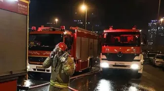 مهار آتش سوزی تابلو برق در خیابان بحرالعلوم رشت