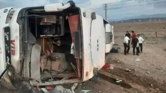 دستور قضایی برای بررسی ابعاد حادثه واژگونی مرگبار اتوبوس در ساوه
