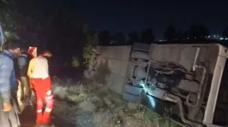 جزئیات حادثه واژگونی اتوبوس در محور خوش ییلاق شاهرود