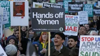 مخالفان جنگ در انگلیس به کمک نظامی لندن به عربستان اعتراض کردند