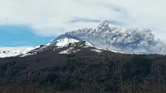 فوران یک آتشفشان در شیلی