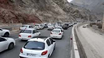 ترافیک سنگین در جاده چالوس و آزادراه تهران شمال