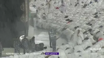 تصاویر جالب از بارش باران در مکه