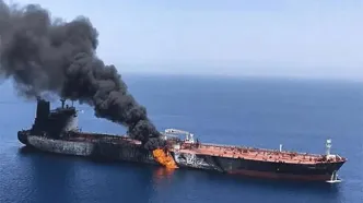 لحظه حمله پهپادی به نفتکش آمریکا در بندر العمیه