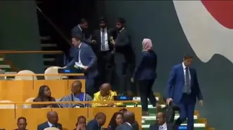 اقدام خبرساز هیئت اسرائیل هنگام سخنرانی اردوغان