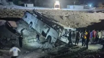 حادثه برای اتوبوس حامل کارگران معدن در کرمان
