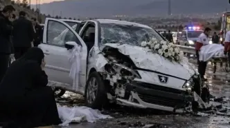 عروسی در تهران با واژگونی ماشین عروس عزا شد