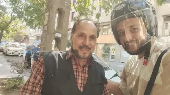 تقدیر عمو قناد از موتورسوار تهرانی با اهدا کلاه کاسکت