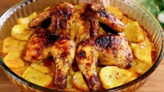 پخت یک غذای لذیذ با ران مرغ و سیب زمینی به روش سرآشپز مصری