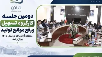 برگزاری دومین جلسه کارگروه تسهیل و رفع موانع تولید منطقه آزاد ماکو در سال ۱۴۰۵