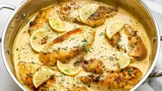 مرغ لیمویی با پنیر؛ یک وعده کامل و خوش‌طعم