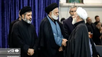 حضور فرزند رهبر شهید انقلاب در مراسم بزرگداشت آیت‌الله شبیری زنجانی