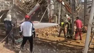 تصاویر جدید از حادثه امروز در پالایشگاه آبادان