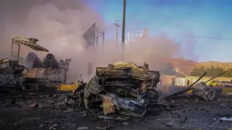تصاویر؛ حادثه مرگبار انفجار تانکر سوخت در سنندج