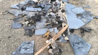 لاشه پهپاد سرنگون سده در خمین