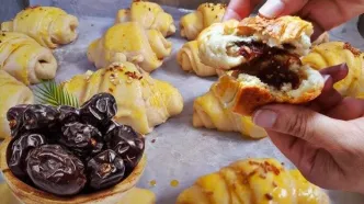 طرز تهیه کروسان خرمایی؛ شیرینی خانگی، مقوی و خوش‌عطر برای پذیرایی مجلسی