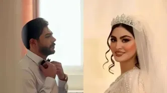 فیلم رقص آذری مریم مومن در جشن عروسی‌اش / رقاص های مرد دورش کردند