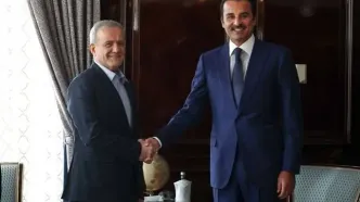 دیدار امیر قطر با رئیس‌جمهور ایران در مسکو