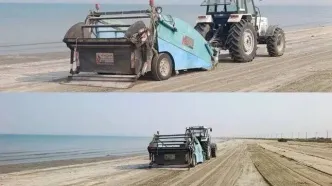 ساحل پارک ملی دریایی نای‌بند به صورت مکانیزه پاکسازی شد