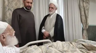 عیادت رئیس قوه قضائیه از آیت‌الله نوری همدانی
