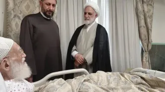 عیادت رئیس قوه قضائیه از آیت‌الله نوری همدانی