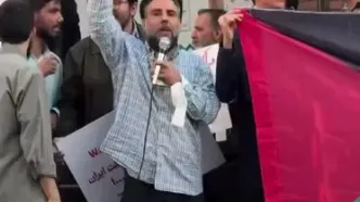 ویدیو: شعار «هی مکرون حیا کن، دانش‌آموز رو رها کن» مقابل سفارت فرانسه