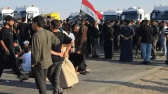 تظاهرات مردم عراق در اعتراض به بسته شدن گذرگاه مرزی با ایران