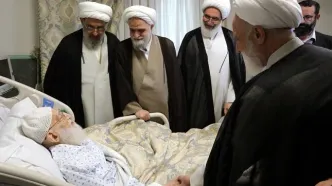 عیادت نمایندگان رهبرمعظم انقلاب از آیت‌الله نوری همدانی +عکس