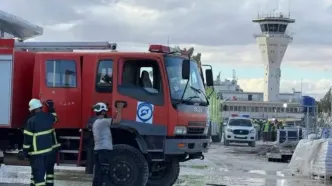 آتش سوزی در فرودگاه بین المللی دمشق