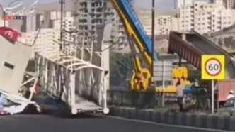 برخورد کشنده ولوو با پل عابر پیاده در پردیس