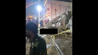 یک فوتی و چهار مصدوم در حادثه ریزش ساندویچ فروشی در میناب
