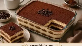 طرز تهیه کیک موکا یخچالی با کرم خامه‌ای و عطر قهوه