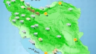 هواشناسی کشور فردا شنبه ۹ آبان ۱۴۰۵