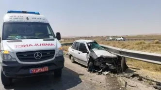 تصادف مرگبار ساندرو و پراید در جاده سمنان ـ فیروزکوه؛ 7 نفر مصدوم و فو