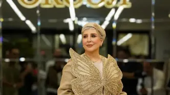 لباس مجلسی مرجانه گلچین که مورد انتقاد قرار گرفت/ عکس